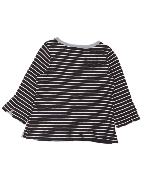 Top da donna Nautica manica 3/4 UK 18 XL cotone a righe blu navy