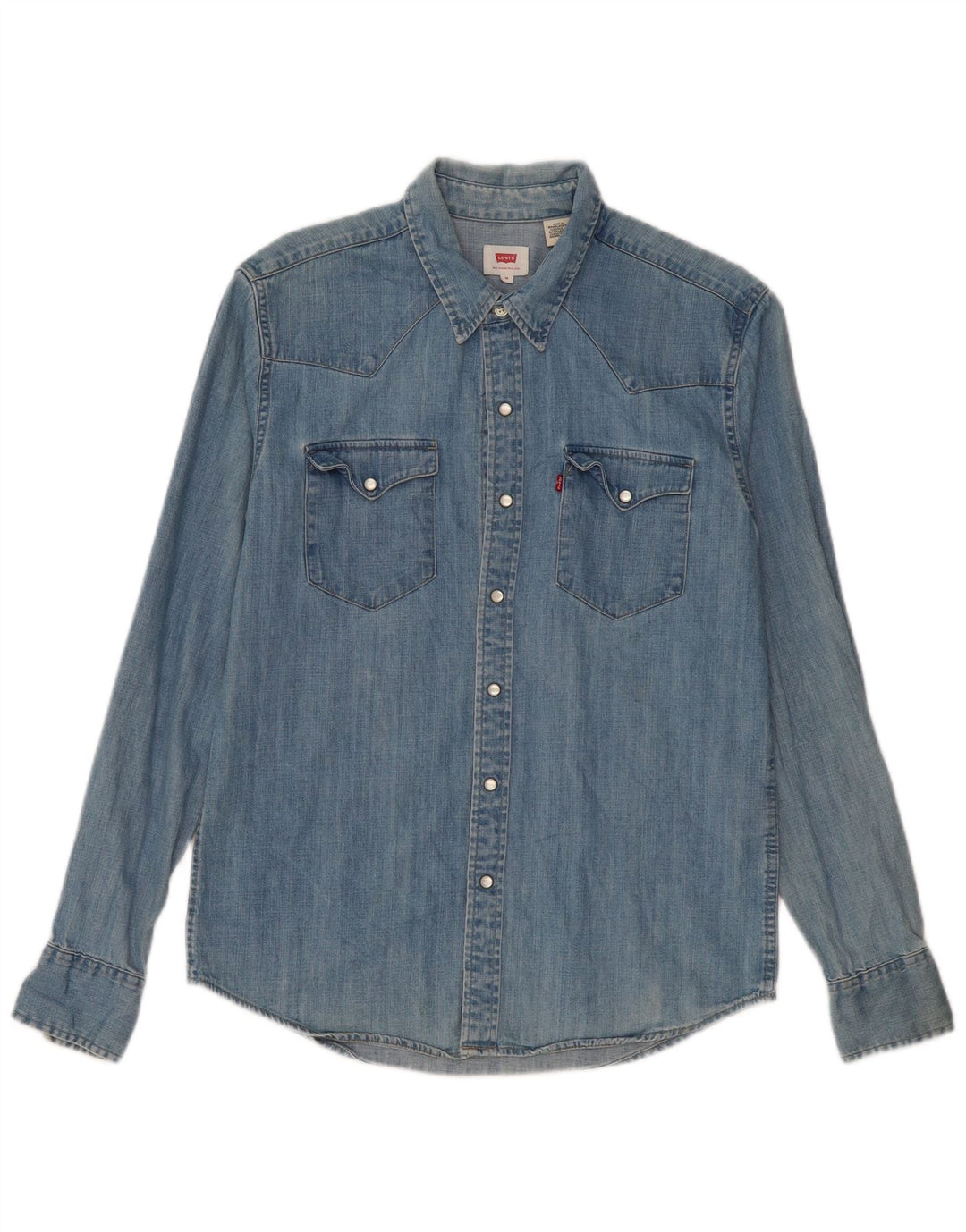 LEVI'S Camicia di jeans da uomo in cotone blu medio