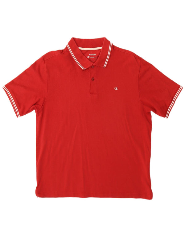 Polo da uomo Easy Fit Champion in cotone rosso medio