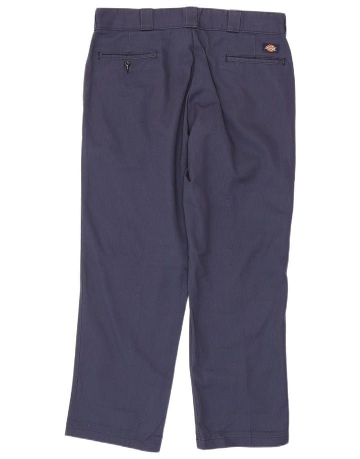 Pantaloni chino dritti da uomo Dickies W38 L30 poliestere blu navy