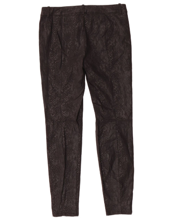 CALVIN KLEIN Pantaloni casual da donna US 4 Small W30 L27 Nero Stampa animalier