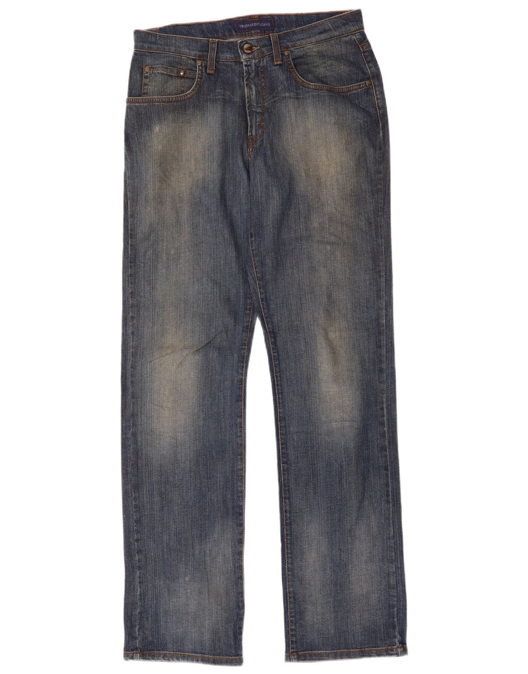 Jeans Straight Uomo Trussardi W32 L34 Blu Cotone