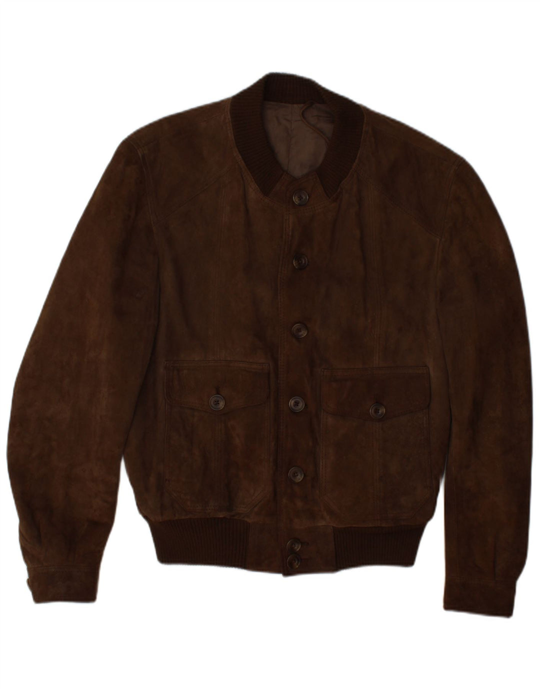 Giubbotto bomber in pelle scamosciata da uomo VINTAGE IT 44 XS Marrone