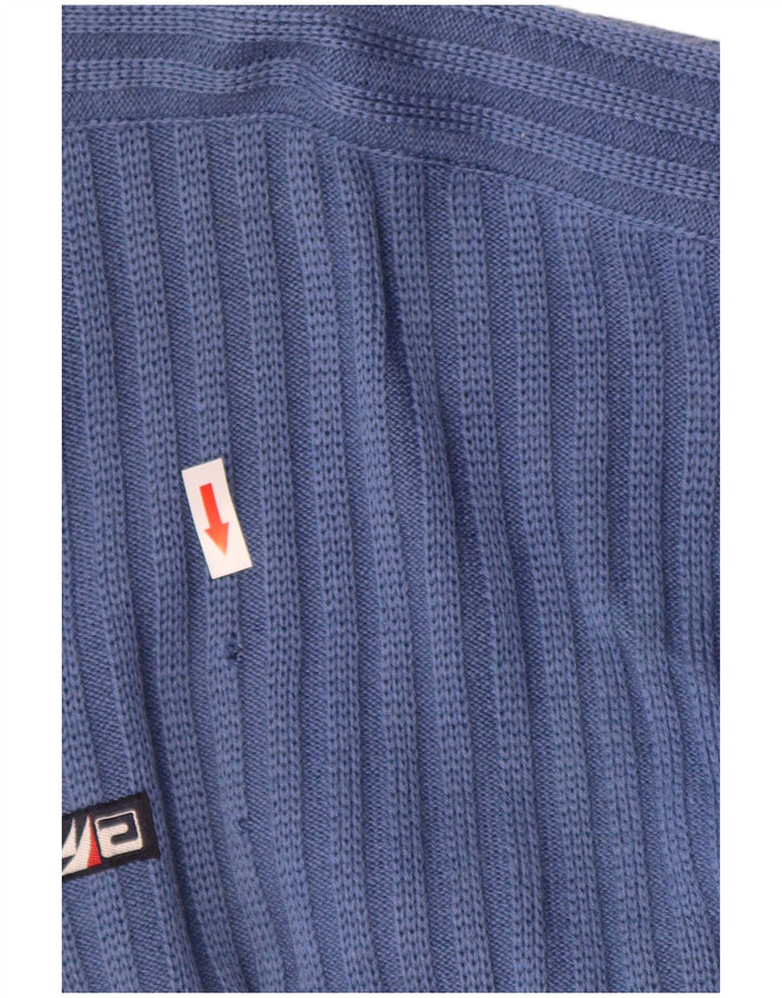 Maglione cardigan vintage da uomo grande blu