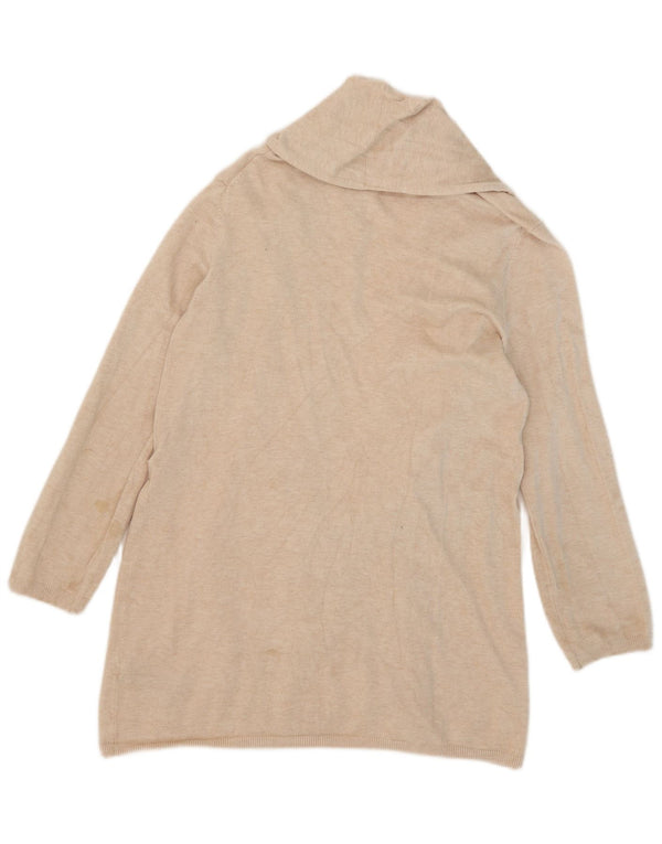 Maglione cardigan aperto lungo da donna Zara UK 18 XL Beige viscosa