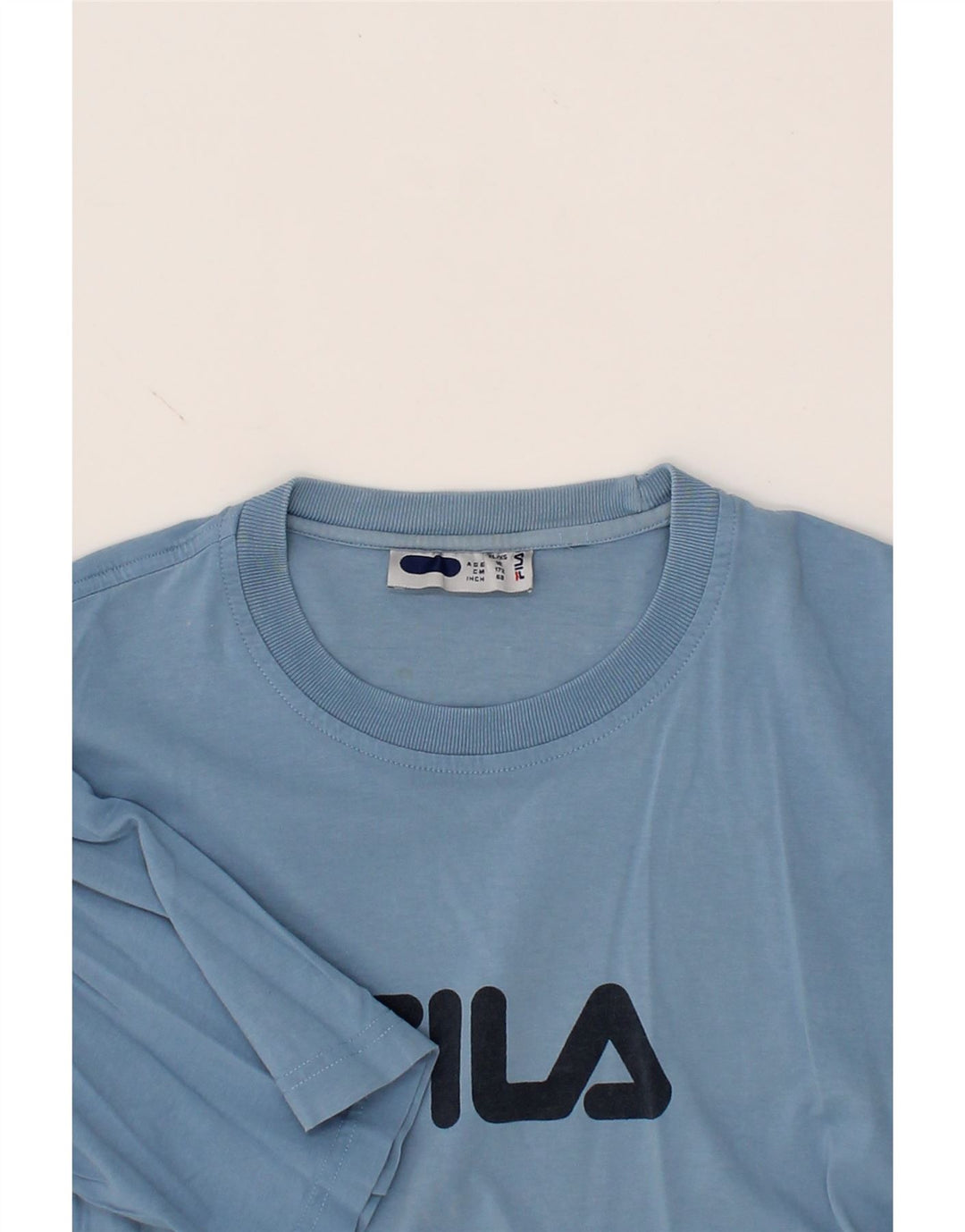 FILA Boys Graphic T-Shirt Top 15-16 Years XL Blue Vintage Fila and Second-Hand Fila from Messina Hembry 