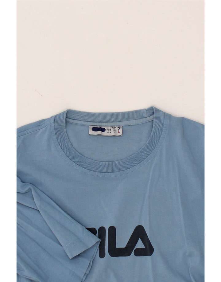 FILA Boys Graphic T-Shirt Top 15-16 Years XL Blue Vintage Fila and Second-Hand Fila from Messina Hembry 