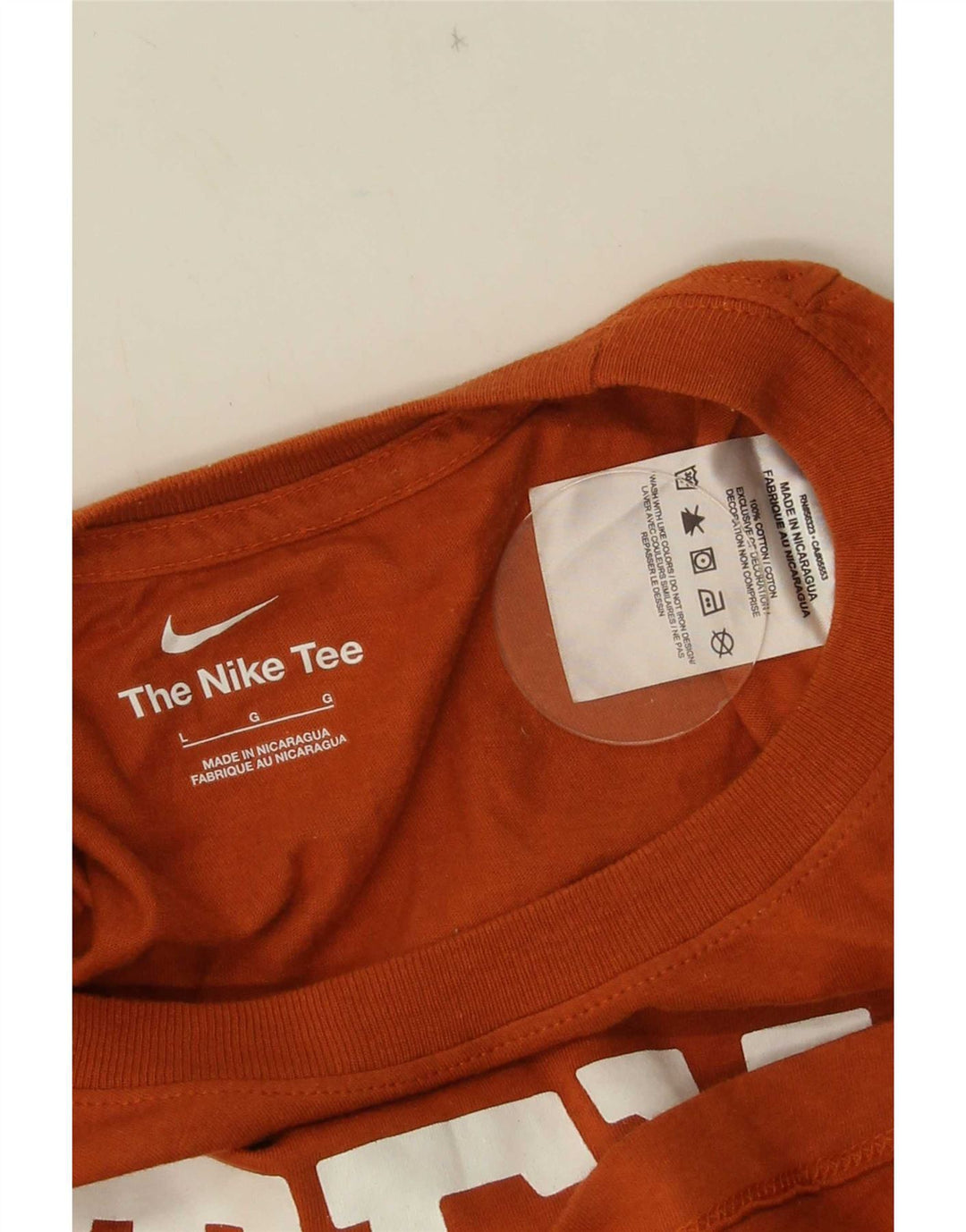 T-shirt grafica Nike Texas da uomo, taglia grande, in cotone arancione