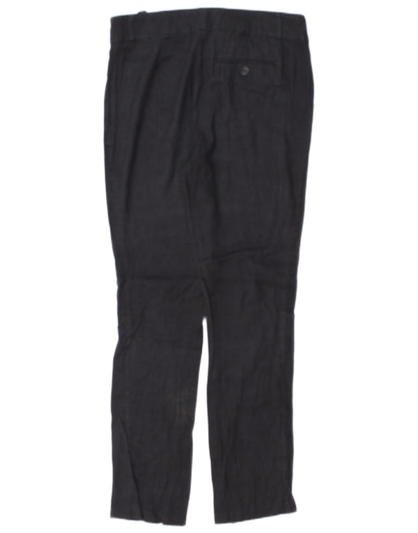 Marks & Spencer Womens Casual Trousers UK 10 Small W32 L29 Navy Blue