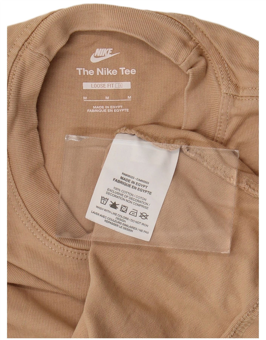 T-shirt corta da donna Nike UK 14 cotone beige medio