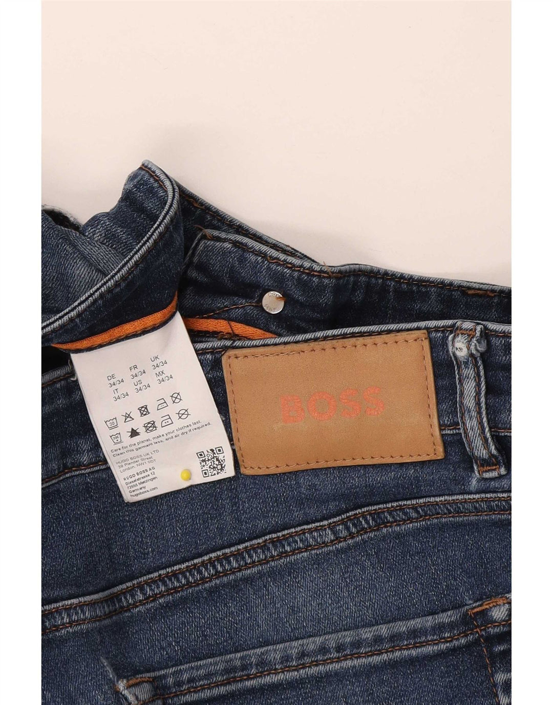 Jeans slim da uomo Hugo Boss W34 L34 cotone blu navy