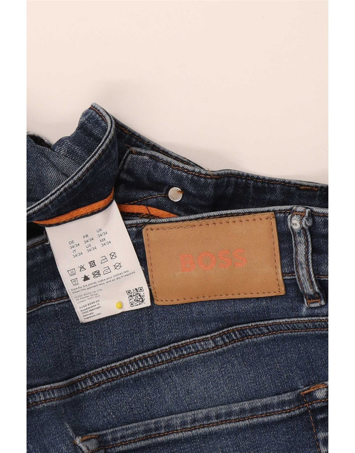 Jeans slim da uomo Hugo Boss W34 L34 cotone blu navy