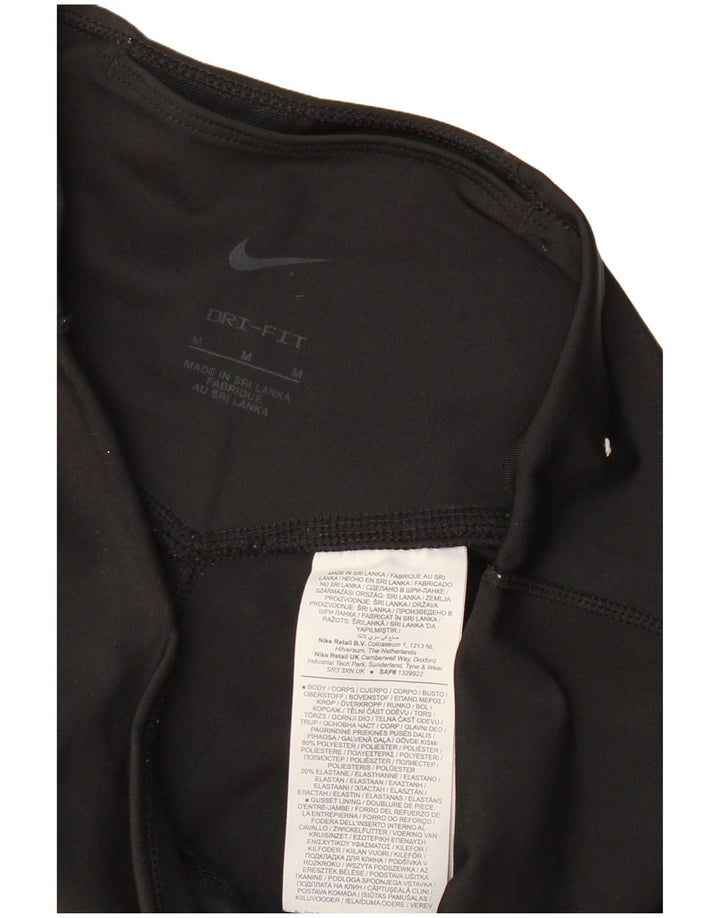 Leggings grafici NIKE Dri Fit da donna UK 12 medio nero poliestere