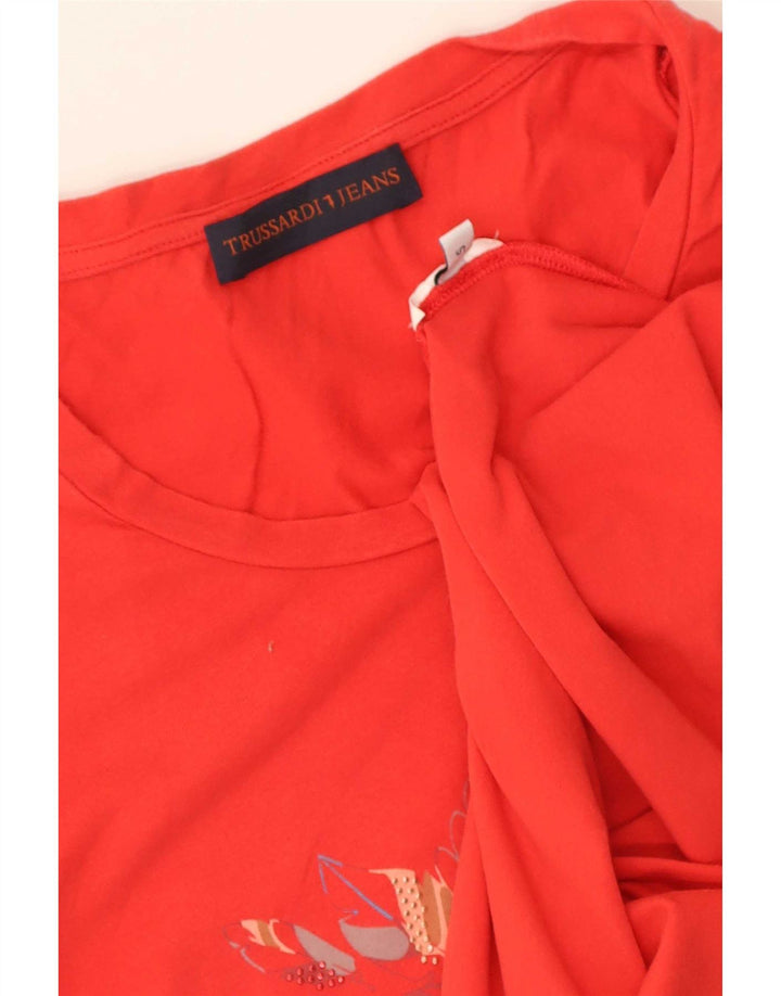 T-shirt grafica da donna Trussardi Top UK 10 Small Rossa