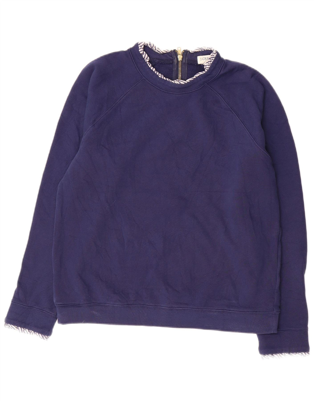J. CREW Felpa da donna Maglione UK 14 Medio Blu Navy Cotone