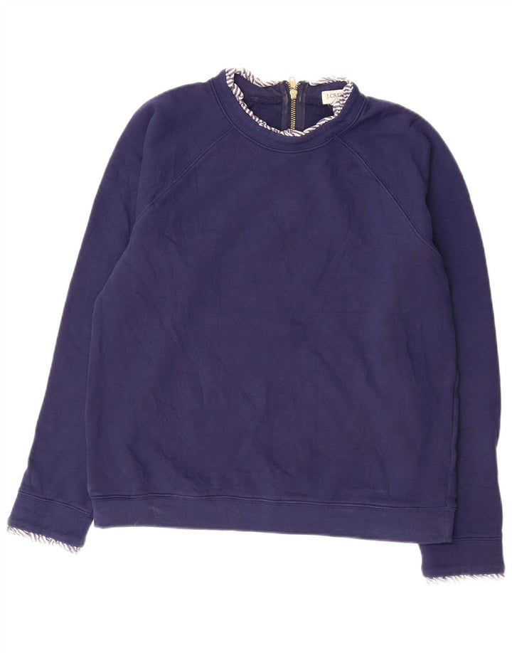 J. CREW Felpa da donna Maglione UK 14 Medio Blu Navy Cotone