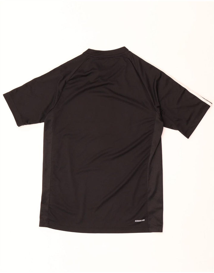 T-shirt grafica Adidas Aeroready da uomo, piccola, in poliestere nero