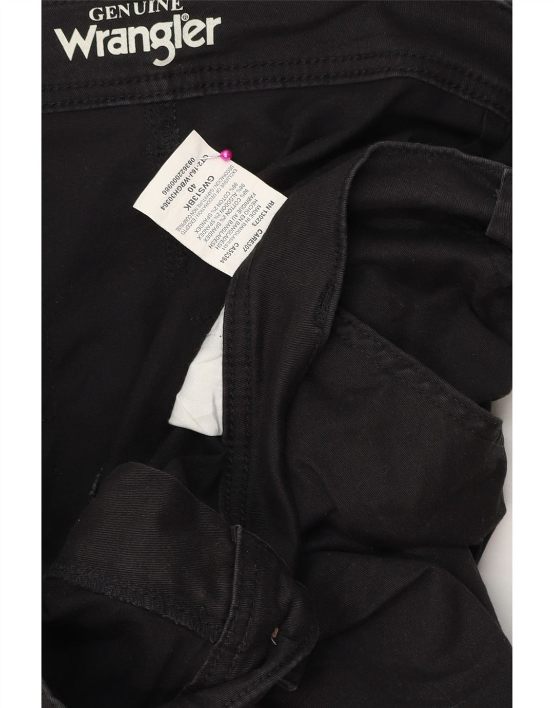 Pantaloncini cargo da uomo WRANGLER W40 XL cotone nero