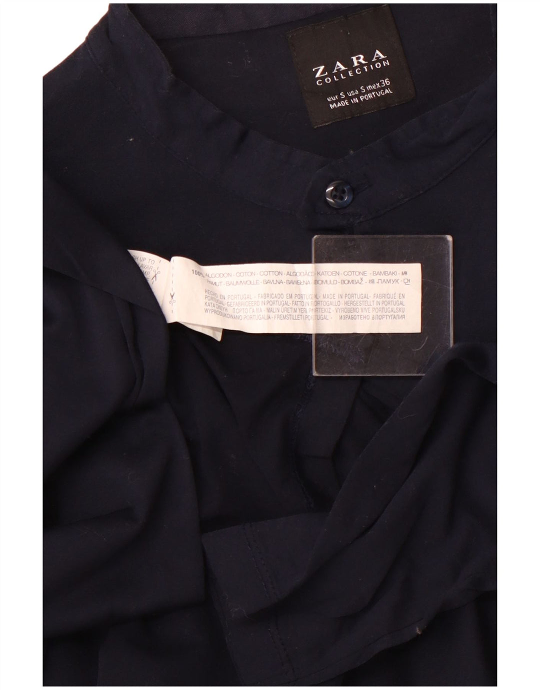 Maglia pullover da uomo ZARA piccola in cotone blu navy