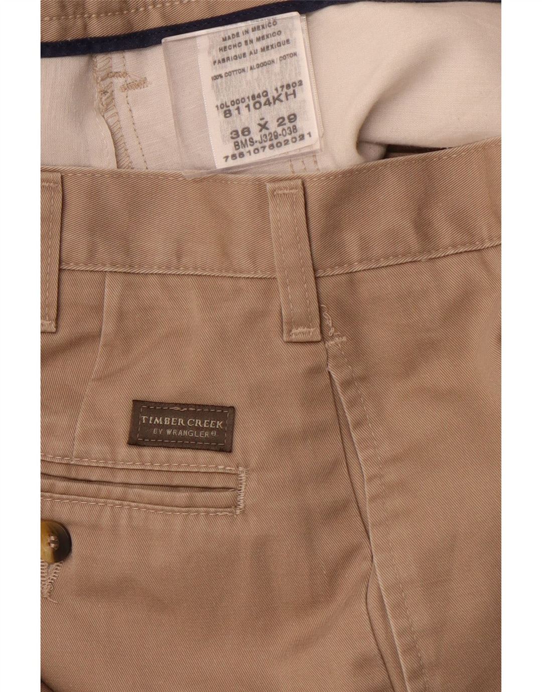 WRANGLER Pantaloni chino dritti da uomo Timber Creek W36 L29 cotone marrone