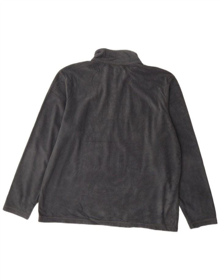 Maglione in pile da uomo Eddie Bauer con zip e collo XL in poliestere grigio