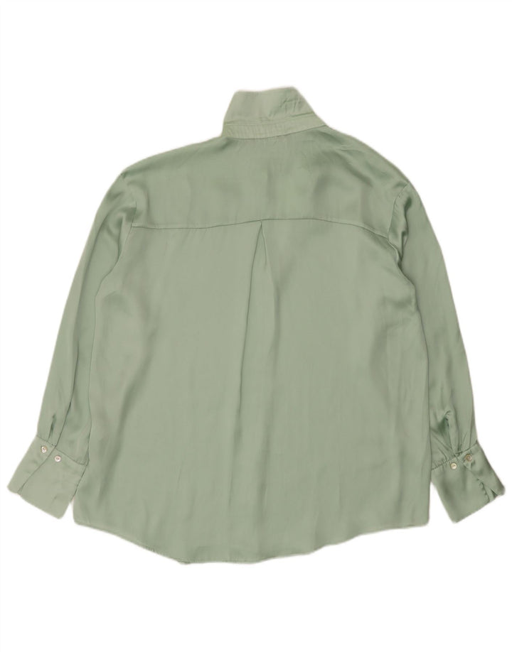 Camicetta camicia oversize da donna Zara UK 14 Poliestere verde medio