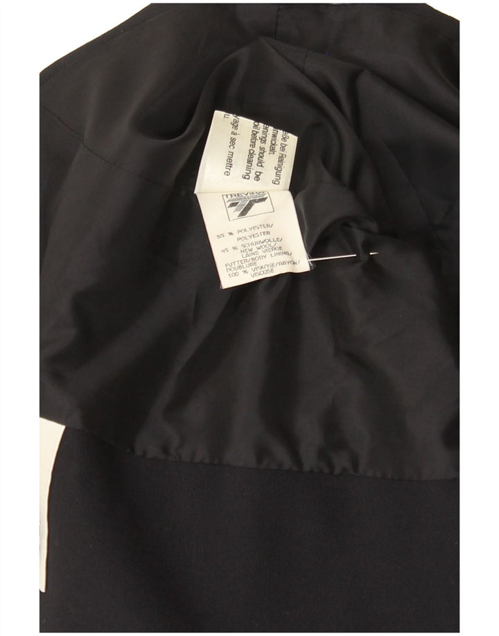 Giacca blazer doppiopetto da donna Trevira UK 16 grande blu navy