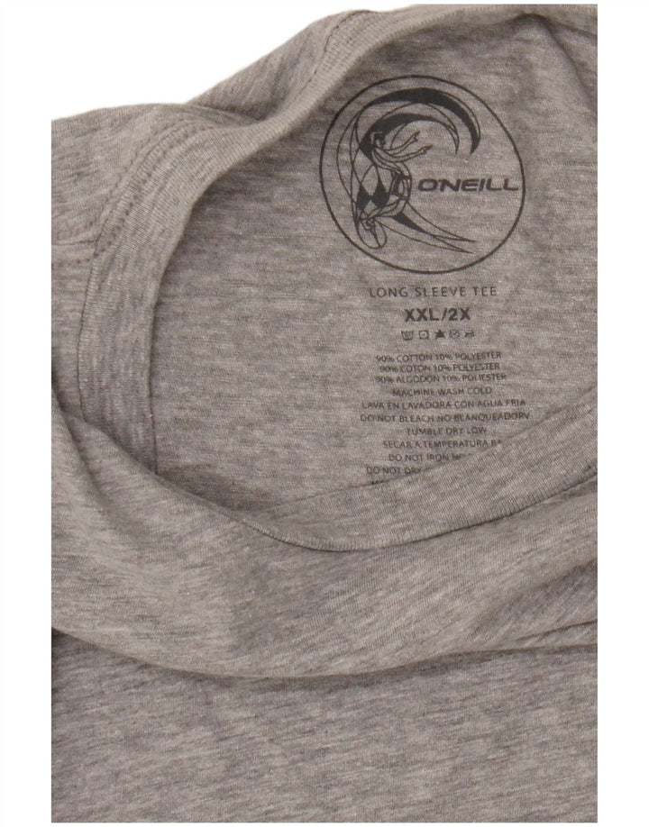 Top grafico da uomo O'Neill manica lunga 2XL cotone grigio