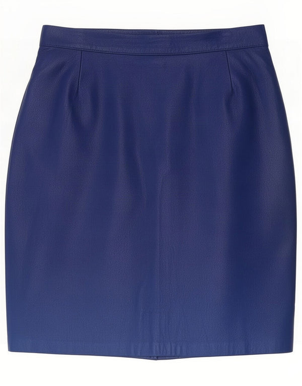 Gonna vintage in pelle da donna piccola W26 Blu