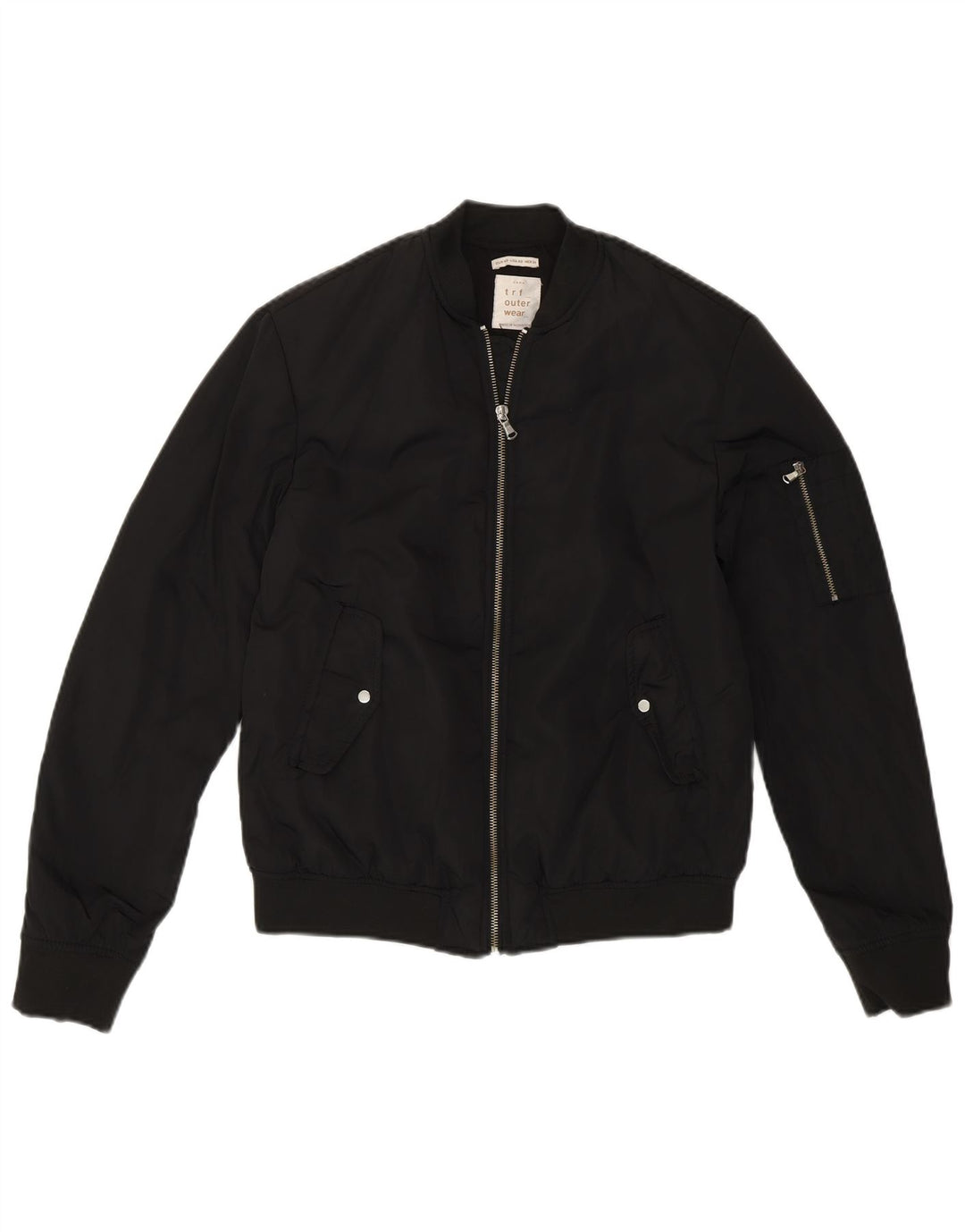 Giubbotto bomber da donna vestibilità ampia Zara UK 4 XS poliestere nero moderno