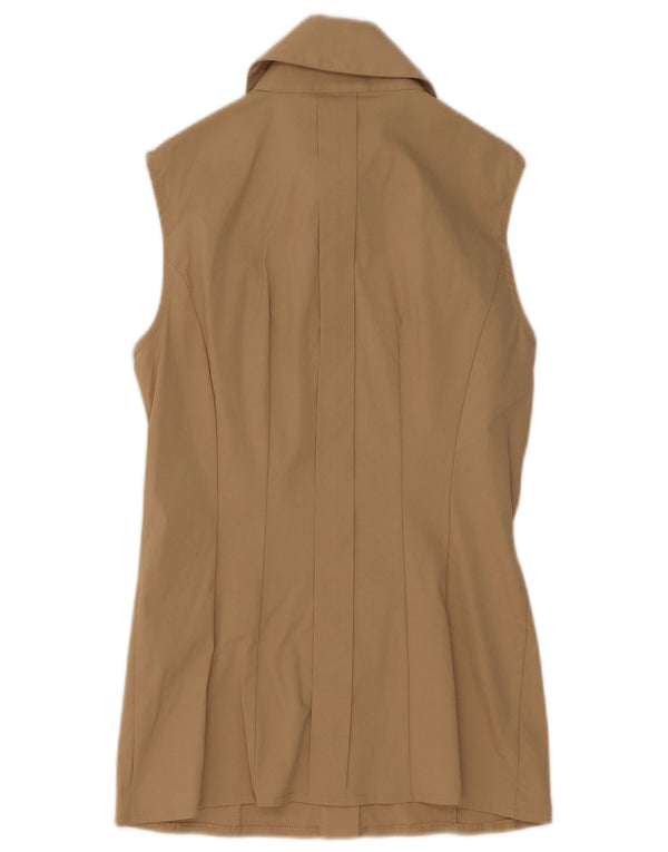 Camicetta Camicia Donna con Volant sul Davanti Elisabetta Franchi IT 42 Beige Medio