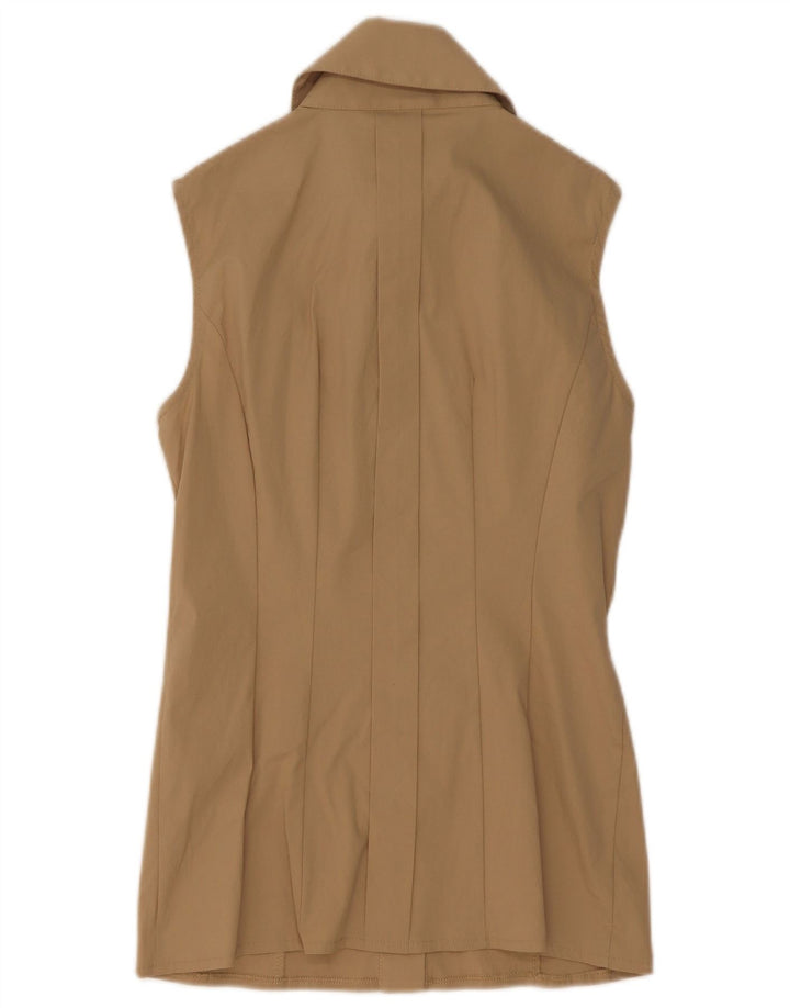Camicetta Camicia Donna con Volant sul Davanti Elisabetta Franchi IT 42 Beige Medio