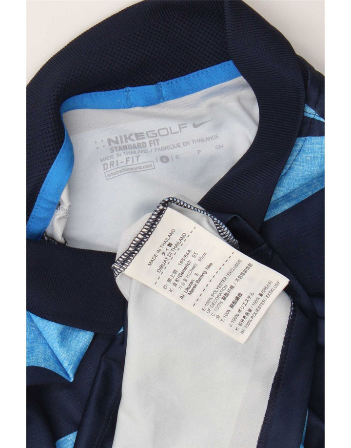 Polo Nike da uomo Dri Fit Standard piccola in poliestere a righe blu