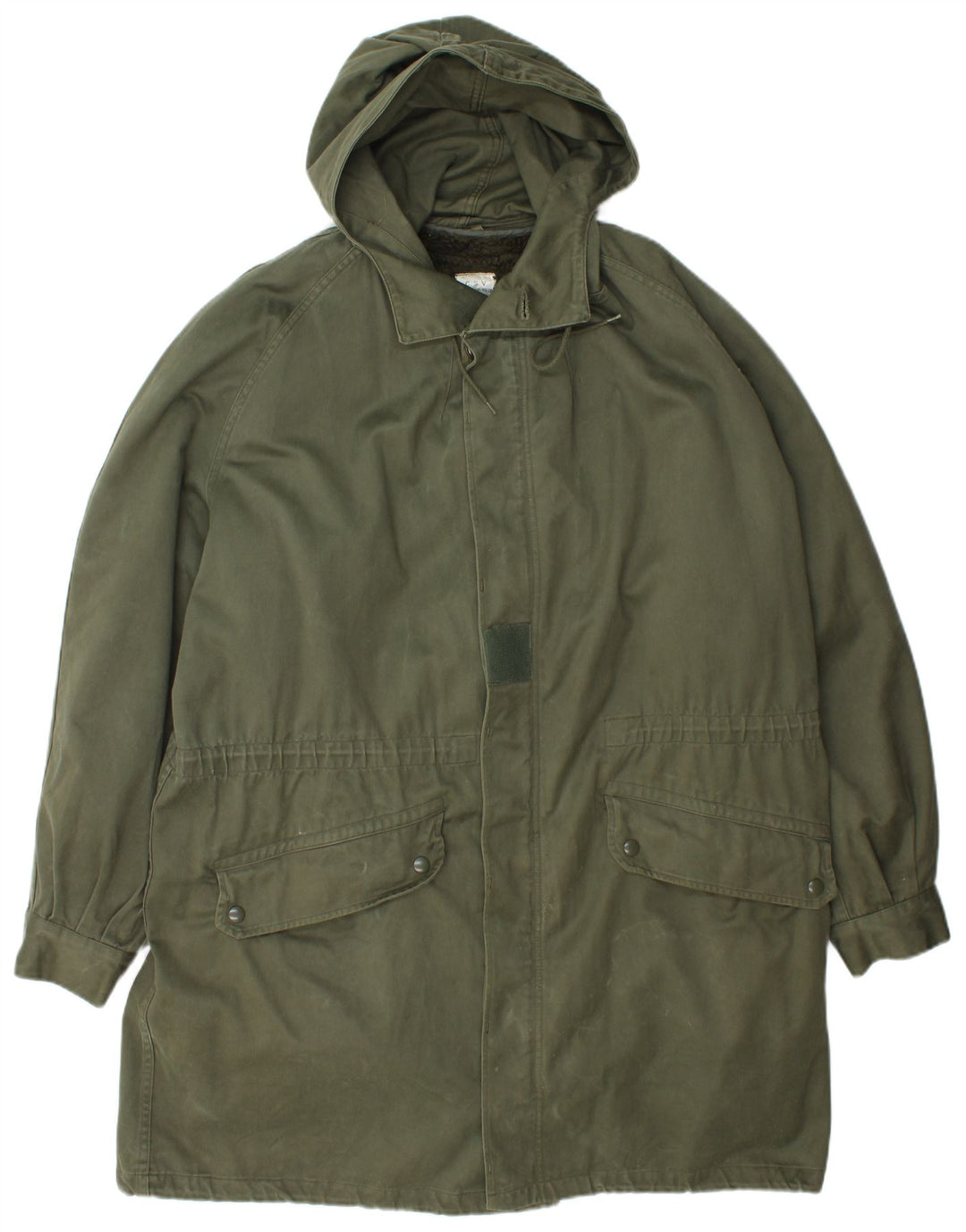 Giacca parka con cappuccio vintage da uomo UK 40 grande verde