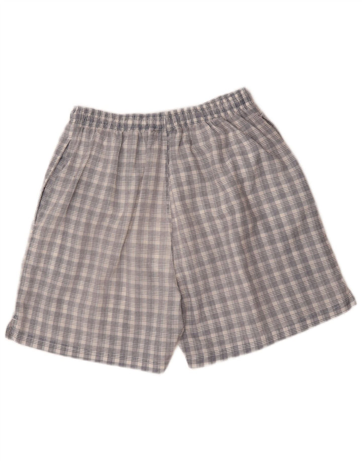 Pantaloncini sportivi da uomo Umbro medi in nylon a quadri blu navy
