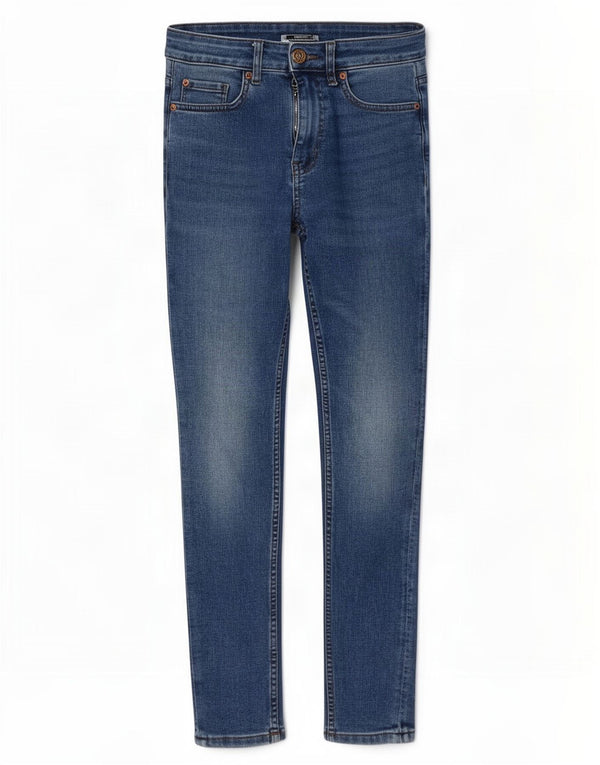 Jeans skinny da donna Marks & Spencer UK 8 piccoli W28 L26 cotone blu