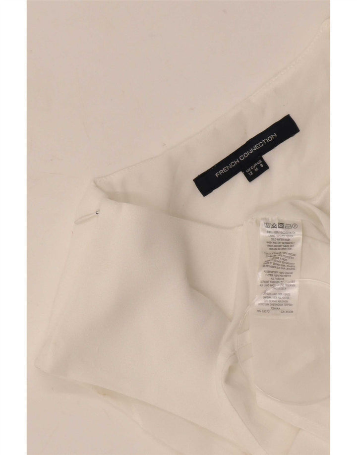 Top camicetta senza maniche da donna French Connection UK 12 Viscosa bianca media