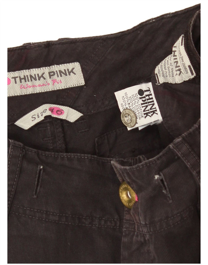 Pantaloncini cargo da donna Think Pink IT 46 Large W34 cotone grigio