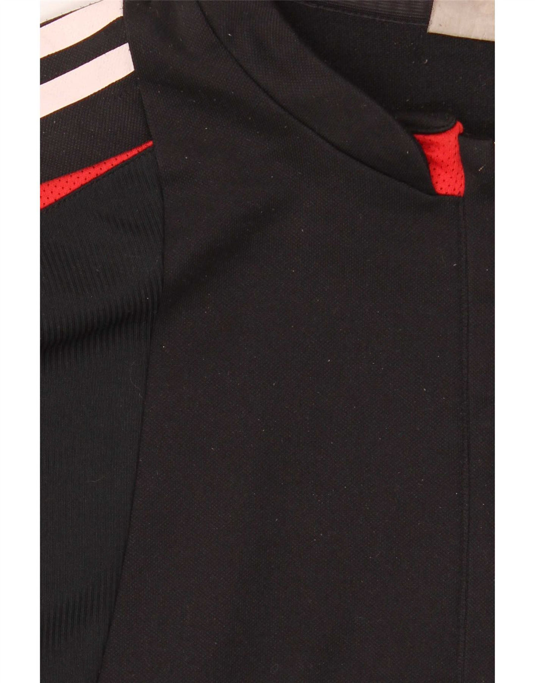 Adidas Uomo Zip Neck Pullover Tuta Top Large Nero Colourblock