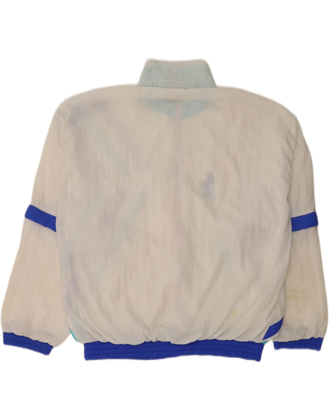 Giacca da tuta da donna vintage UK 14 color block bianco medio