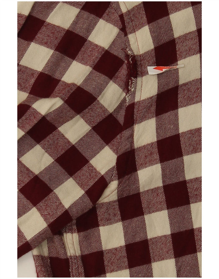 Camicia Zara da uomo in flanella dalla vestibilità rilassata a quadri bordeaux medio