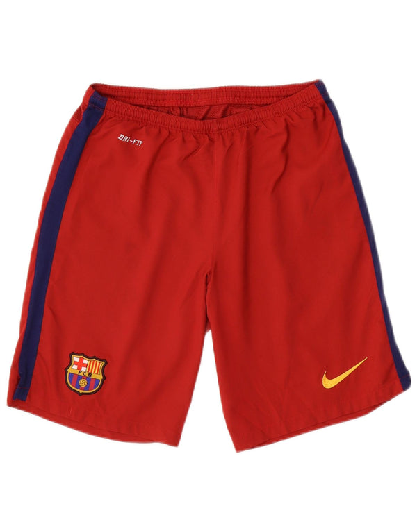 Pantaloncini sportivi Nike FCB da uomo piccoli in poliestere color block rosso