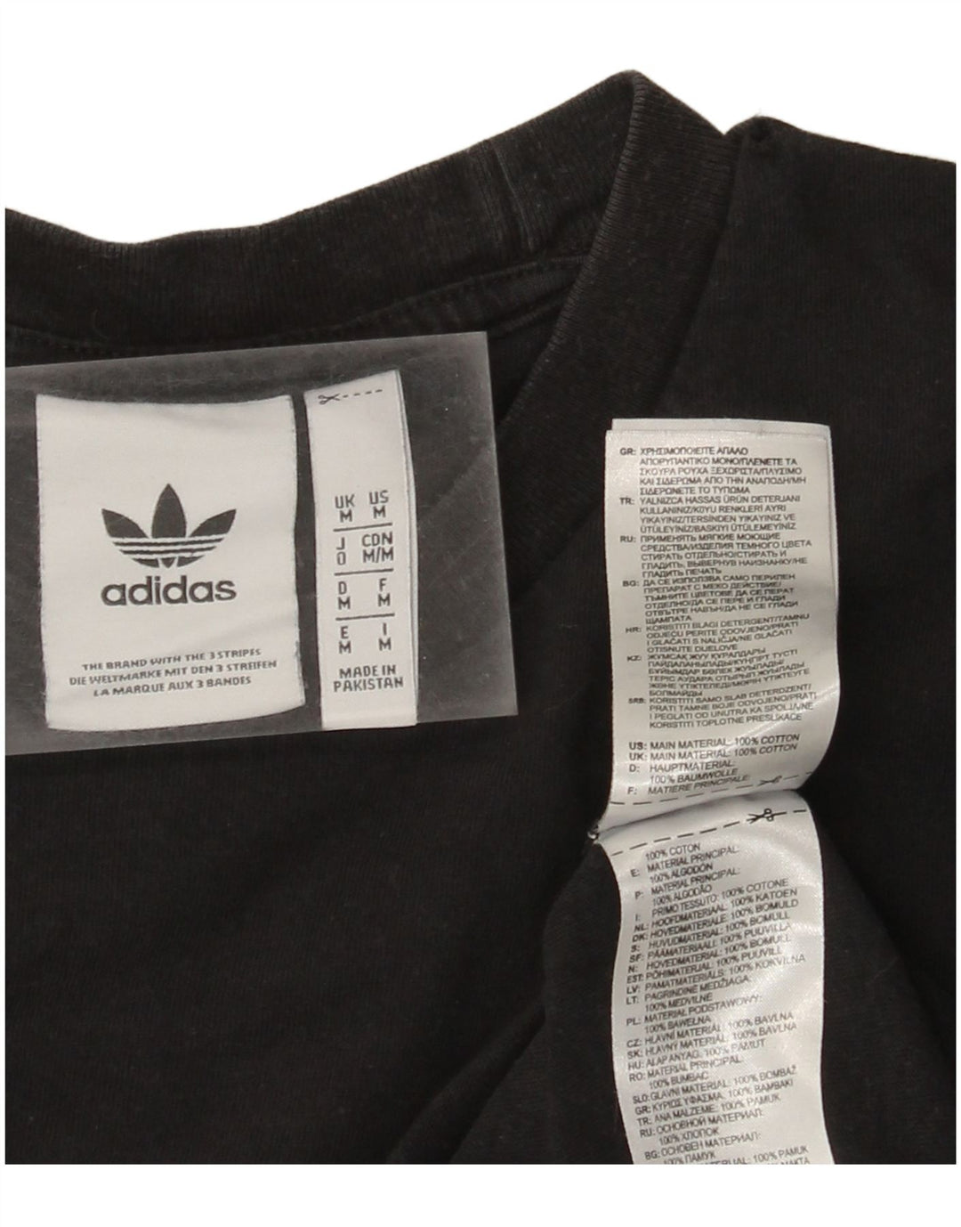 T-shirt grafica da uomo Adidas Top in cotone nero medio