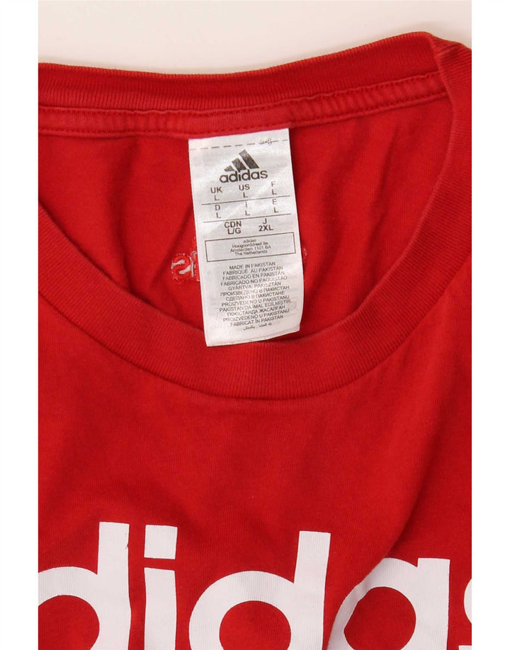 T-shirt grafica da uomo Adidas Top grande in cotone rosso