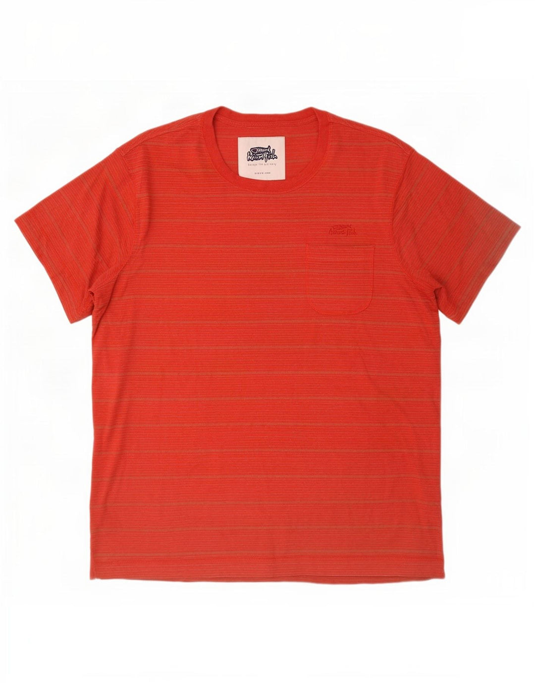 T-shirt da uomo Weird Fish Top XL in cotone gessato rosso