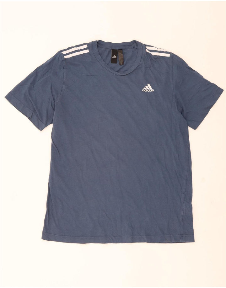T-shirt da uomo Adidas Top in cotone blu medio