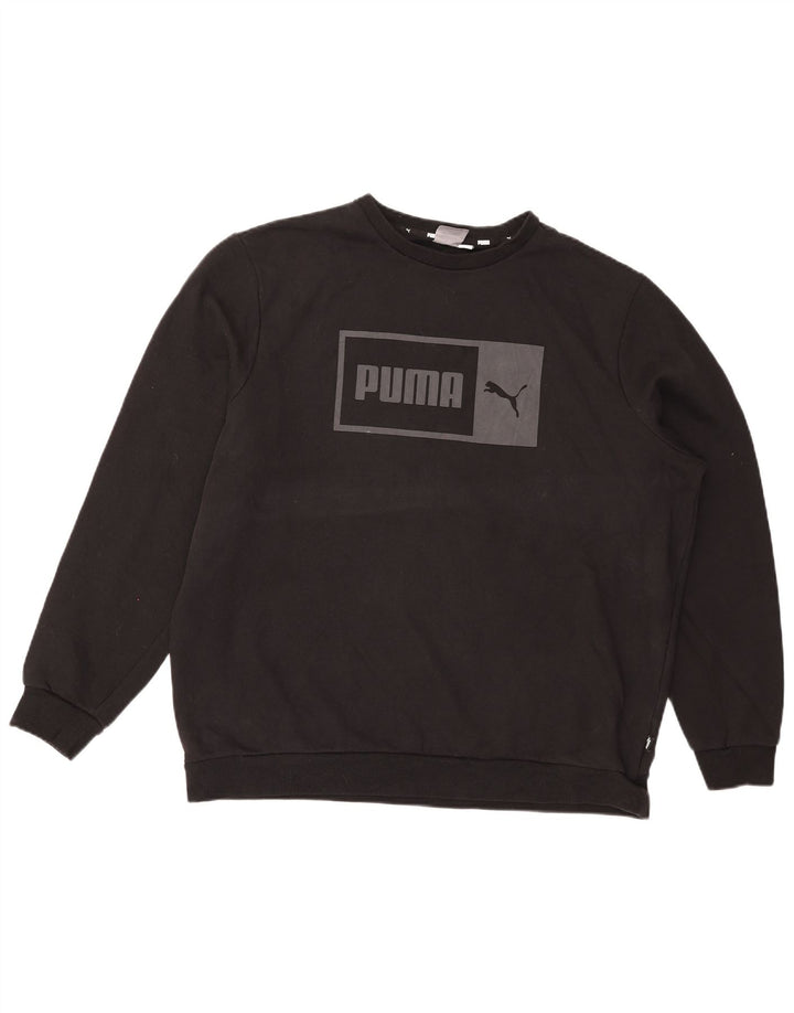 Felpa grafica da uomo Puma Jumper XL in cotone nero