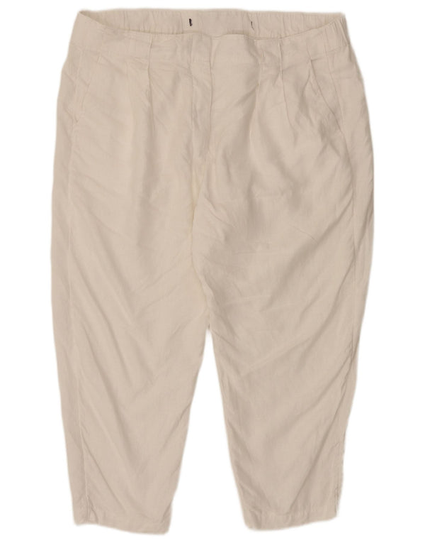 Pantaloni corti affusolati da donna Marks & Spencer UK 20 2XL W40 L25 Bianco