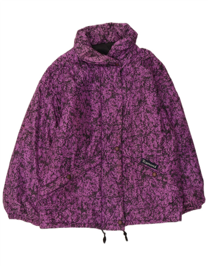 Giacca a vento vintage da donna con motivo astratto IT 44 viola medio