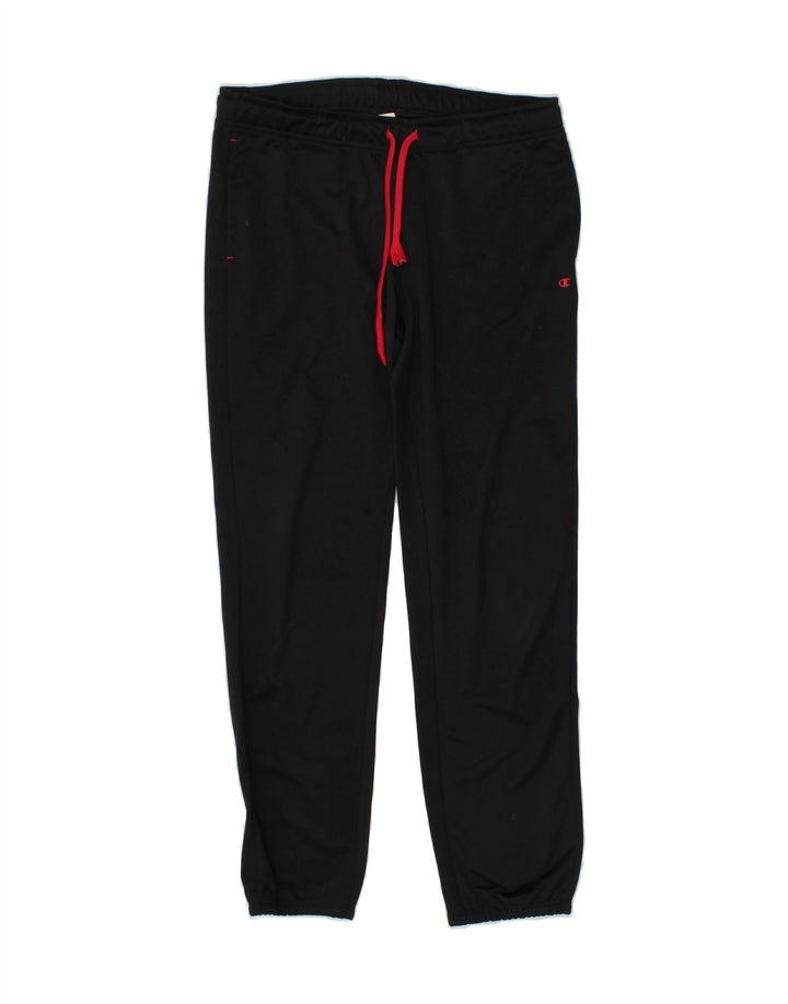 CHAMPION Womens Tracksuit Trousers Joggers UK 14 Medium Black Polyester Vintage Champion and Second-Hand Champion from Messina Hembry 